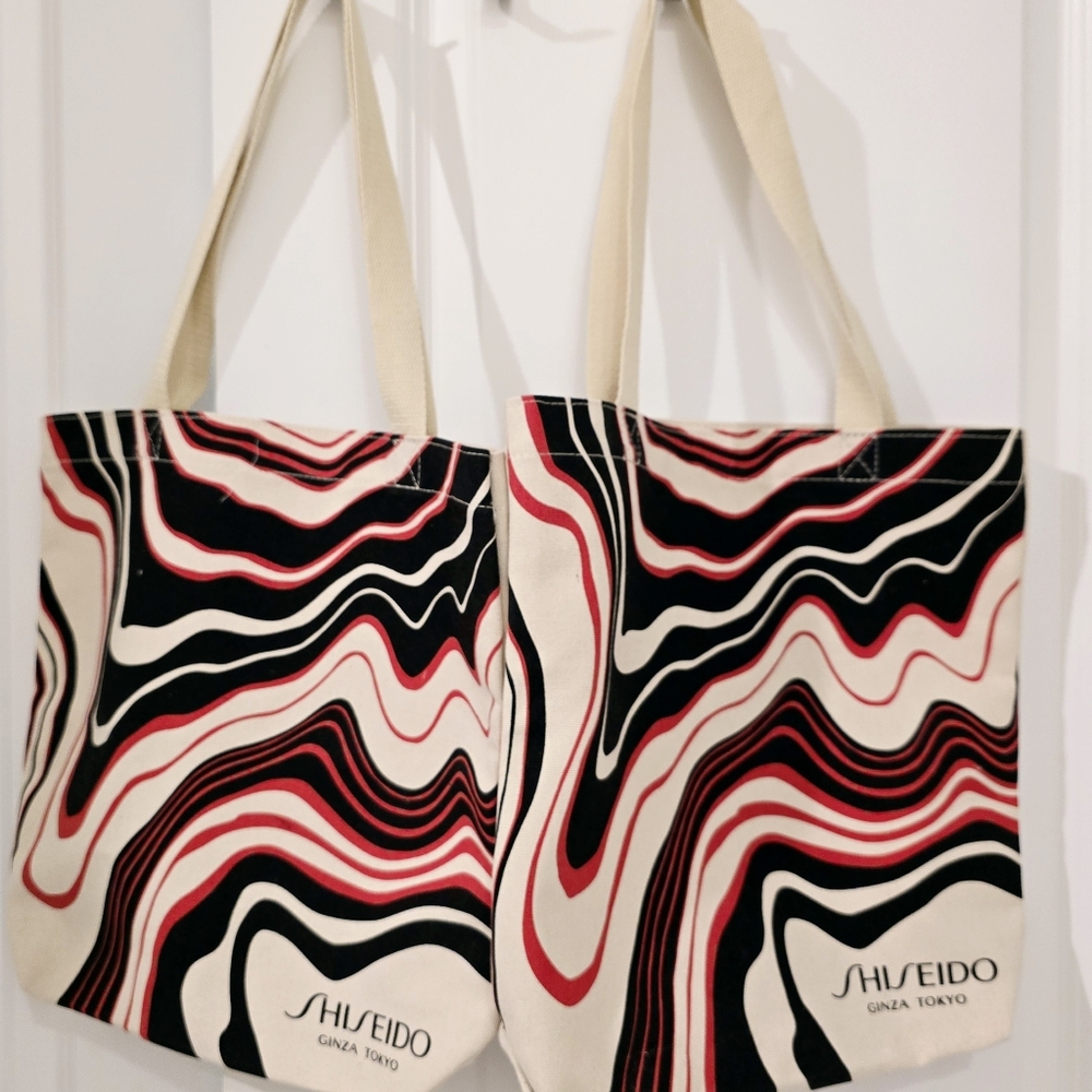 Shiseido Canvas Abstract Design Tote Bags (Set Of 2)